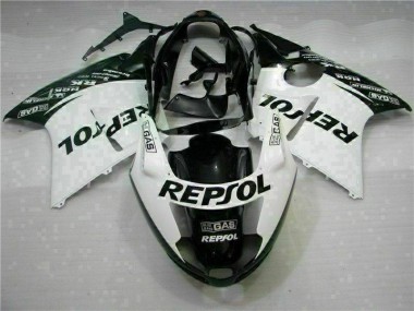 1996-2007 White Black Repsol Honda CBR1100XX Replacement Motorcycle Fairings UK Factory