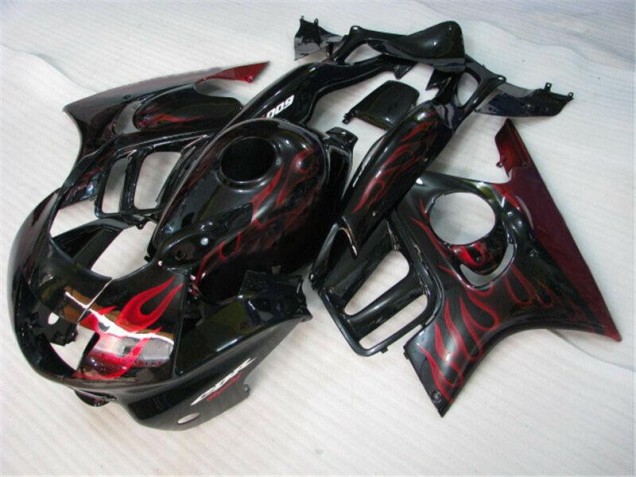 1995-1998 Black Red Flame Honda CBR600 F3 Bike Fairings UK Factory