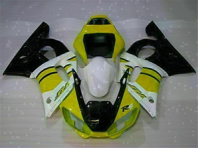 1998-2002 Yellow White Yamaha YZF R6 Motorcycle Fairings Kits UK Factory