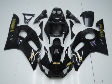 1998-2002 Glossy Black Gold Sticker Yamaha YZF R6 Bike Fairings UK Factory