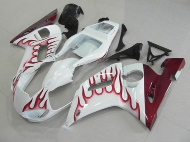 1998-2002 Red Flame Yamaha YZF R6 Motorcycle Fairing UK Factory