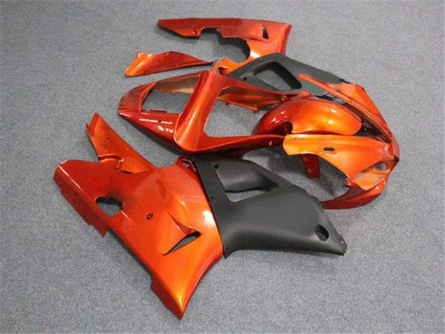 2000-2001 Orange Black Yamaha YZF R1 Motorcycle Fairings Kit UK Factory