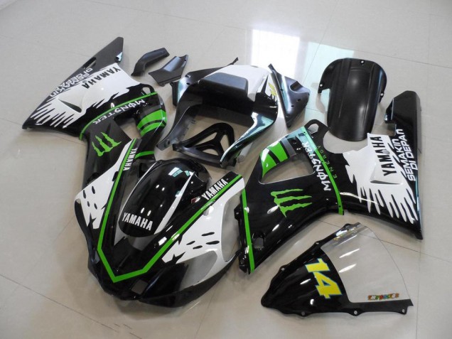 2000-2001 Black White Green Monster Yamaha YZF R1 Bike Fairings UK Factory