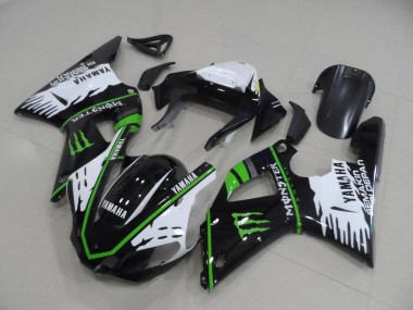 2000-2001 Black White Green Monster Yamaha YZF R1 Motorbike Fairing UK Factory