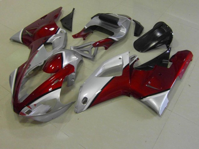 2000-2001 Red and Silver Yamaha YZF R1 Replacement Motorcycle Fairings UK Factory