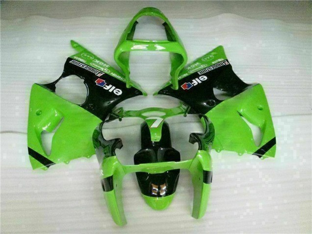 2000-2002 Green Black Kawasaki ZX6R Bike Fairings UK Factory