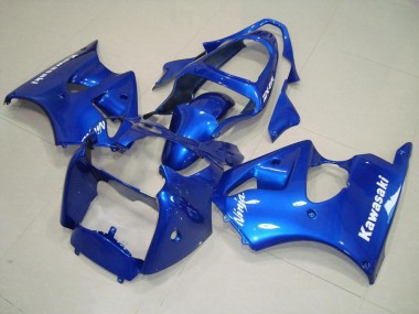 2000-2002 Blue with White Decals Kawasaki ZX6R Motorcycle Replacement Fairings UK Factory