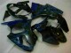 2000-2002 Black with Blue Flame Kawasaki ZX6R Motorbike Fairings UK Factory