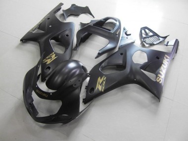 2000-2002 All Matte Black with Gold Sticker Suzuki GSXR 1000 Motorcycle Bodywork UK Factory