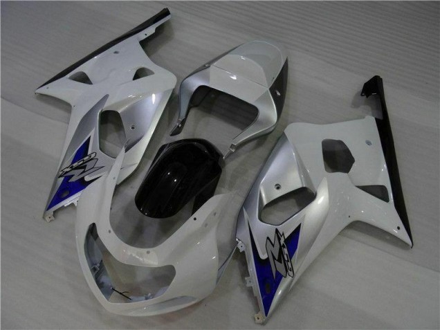 2001-2003 White Silver Suzuki GSXR 600/750 Bike Fairings UK Factory