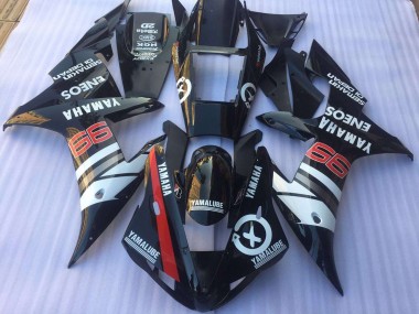 2002-2003 Black White Yamaha YZF R1 Motorcycle Replacement Fairings UK Factory