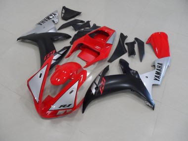 2002-2003 Red Matte Silver Yamaha YZF R1 Motorcycle Fairing Kit UK Factory