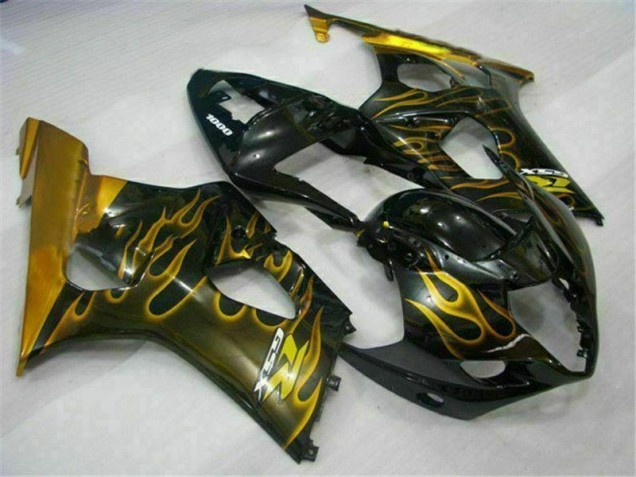 2003-2004 Gold Black Suzuki GSXR 1000 Motorcycle Fairing Kit UK Factory