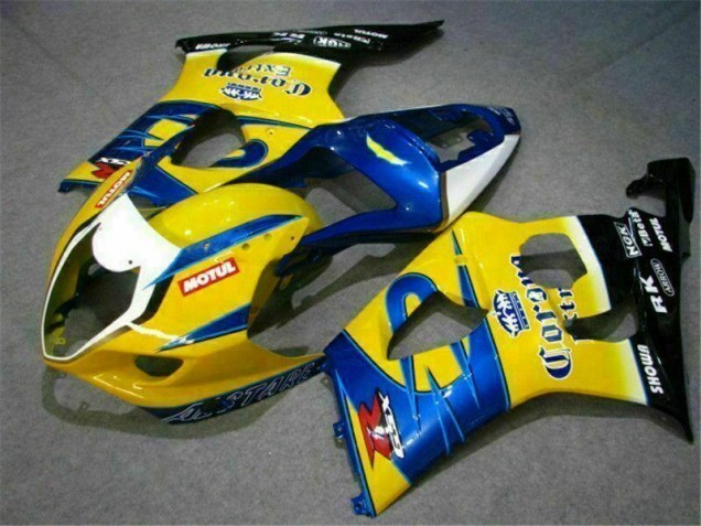 2003-2004 Yellow Blue Suzuki GSXR 1000 Bike Fairings UK Factory