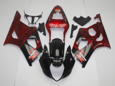 2003-2004 Black Red Suzuki GSXR 1000 Replacement Motorcycle Fairings UK Factory