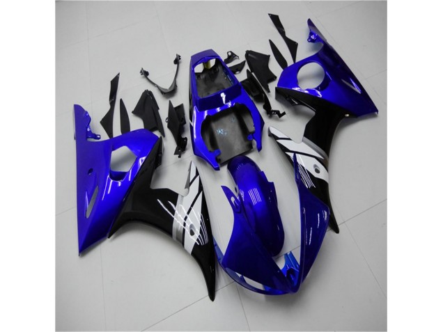 2003-2005 Blue White Black Yamaha YZF R6 Motorcycle Fairings Kit UK Factory