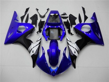 2003-2005 Blue White Black Yamaha YZF R6 Motorcycle Fairings Kit UK Factory