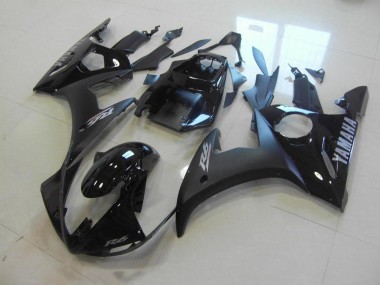 2003-2005 Matte Black Glossy Black Yamaha YZF R6 Motorbike Fairing Kits UK Factory