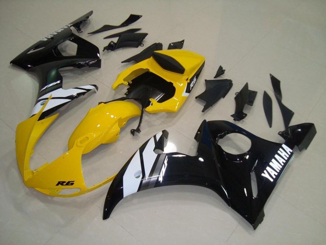 2003-2005 Yellow Black Yamaha YZF R6 Motorbike Fairings UK Factory