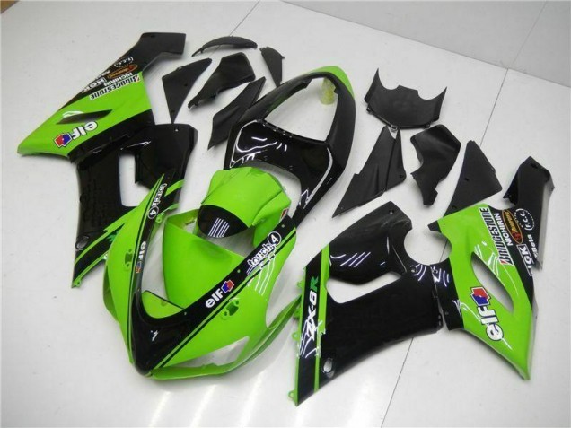 2005-2006 Green Kawasaki ZX6R Motorcycle Fairings Kit UK Factory