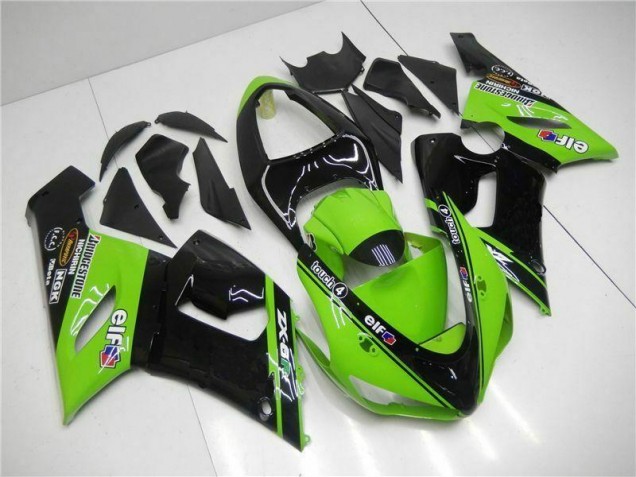 2005-2006 Green Kawasaki ZX6R Motorcycle Fairings Kit UK Factory