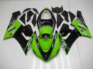 2005-2006 Green Kawasaki ZX6R Motorcycle Fairings Kit UK Factory