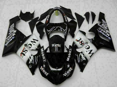 2005-2006 Black Kawasaki ZX6R Bike Fairings UK Factory