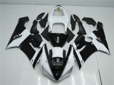 2005-2006 Black White Kawasaki ZX6R Moto Fairings UK Factory