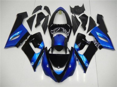 2005-2006 Blue Black Kawasaki ZX6R Motorcycle Fairing Kits UK Factory