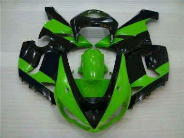 2005-2006 Green Black Kawasaki ZX6R Motorbike Fairing UK Factory