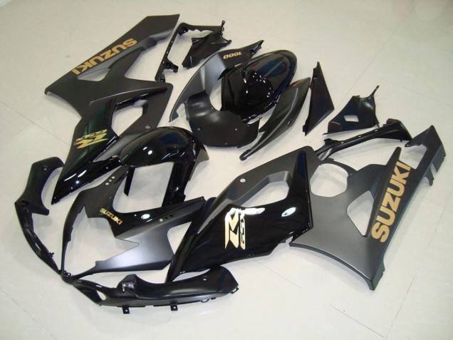 2005-2006 Black with Gold Decals Suzuki GSXR 1000 Motorcylce Fairings UK Factory