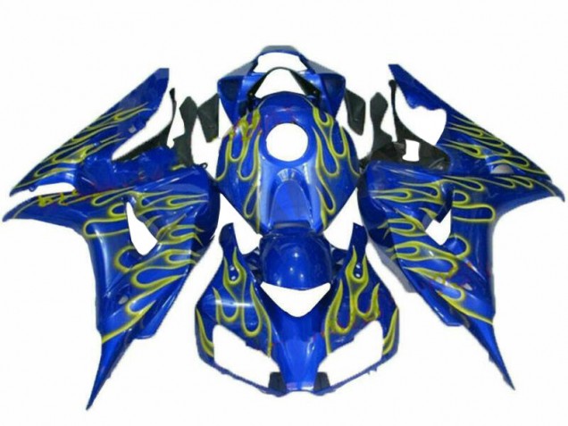 2006-2007 Yellow Flame Blue Honda CBR1000RR Replacement Fairings UK Factory