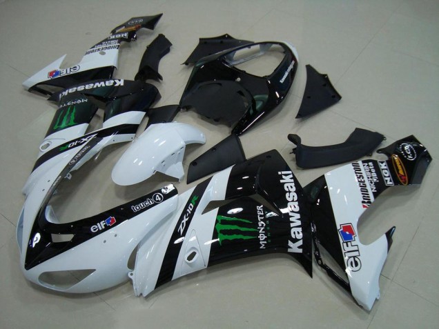 2006-2007 White Monster Kawasaki ZX10R Motorcycle Bodywork UK Factory