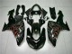 2006-2007 Black Red Flame Kawasaki ZX10R Motorcyle Fairings UK Factory