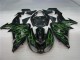 2006-2007 Black Green Flame Kawasaki ZX10R Motorcycle Fairing UK Factory