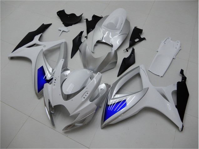 2006-2007 White Blue Suzuki GSXR 600/750 Motorcylce Fairings UK Factory