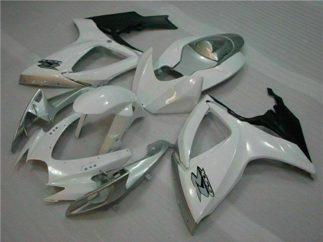 2006-2007 White Silver Suzuki GSXR 600/750 Motorcycle Fairing Kit UK Factory