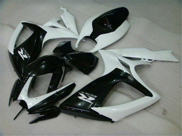 2006-2007 Black White Suzuki GSXR 600/750 Motorcycle Replacement Fairings UK Factory