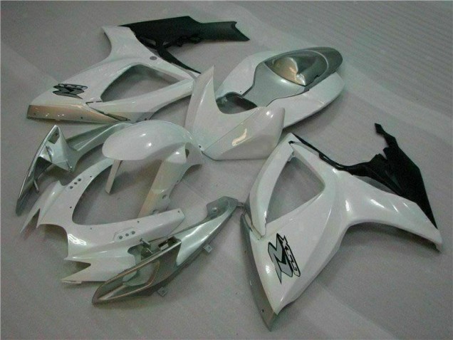 2006-2007 White Silver Suzuki GSXR 600/750 Motorcycle Fairings Kit UK Factory