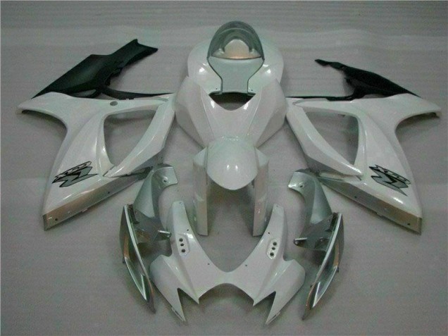 2006-2007 White Silver Suzuki GSXR 600/750 Motorcycle Fairings Kit UK Factory