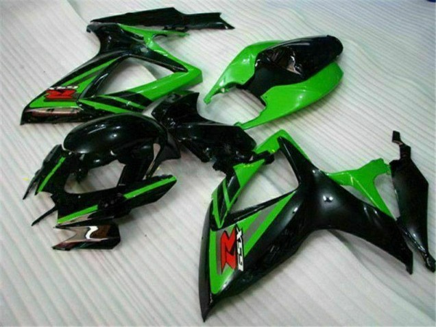 2006-2007 Black Green Suzuki GSXR 600/750 Replacement Motorcycle Fairings UK Factory