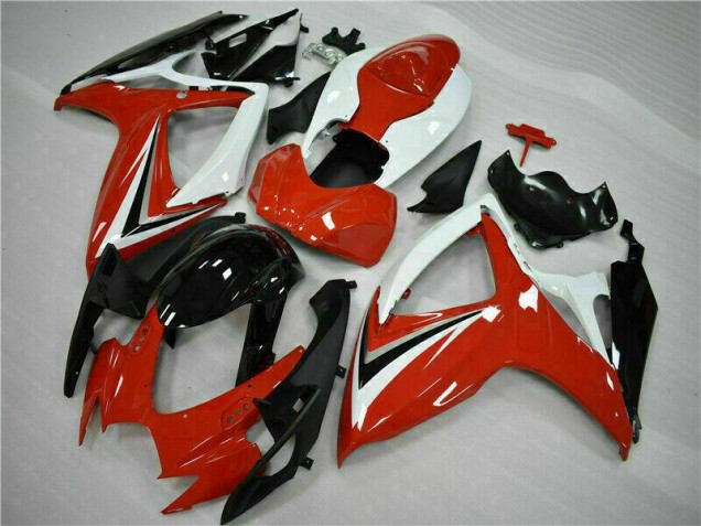 2006-2007 Red White Suzuki GSXR 600/750 Motorcycle Fairings Kits UK Factory