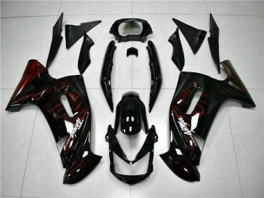 2006-2008 Red Flame Kawasaki EX650 Motorcycle Fairing UK Factory