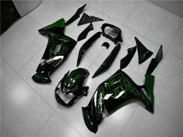 2006-2008 Green Flame Kawasaki EX650 Motorcycle Fairing Kits UK Factory