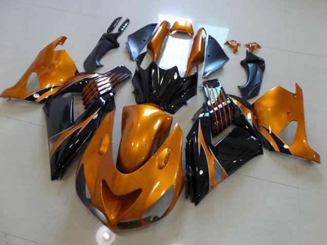 2006-2011 Brown and Black No Sticker Kawasaki ZX14R ZZR1400 Motorcycle Fairing Kits UK Factory