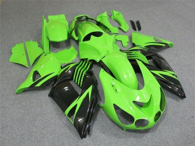 2006-2011 Green Black Kawasaki ZX14R ZZR1400 Bike Fairings UK Factory