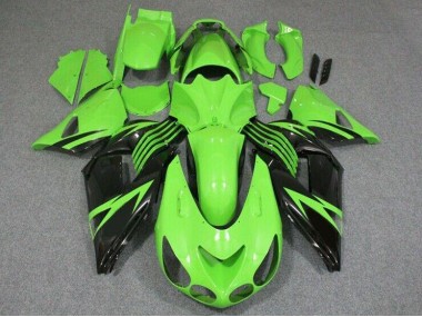 2006-2011 Green Black Kawasaki ZX14R ZZR1400 Bike Fairings UK Factory