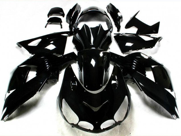 2006-2011 Glossy Black Kawasaki ZX14R ZZR1400 Motorbike Fairing UK Factory