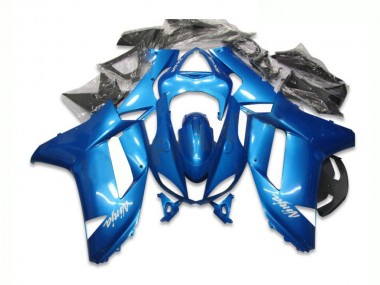 2007-2008 Blue Kawasaki ZX6R Bike Fairing Kit UK Factory