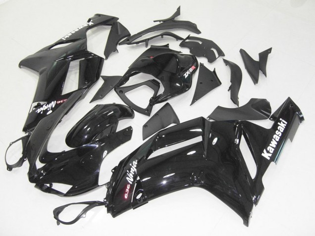 2007-2008 Glossy Black Kawasaki ZX6R Motorcycle Bodywork & Bodywork UK Factory